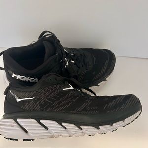 HOKA women’s cushioned walking shoes. Curved heels for no impact; leather soles